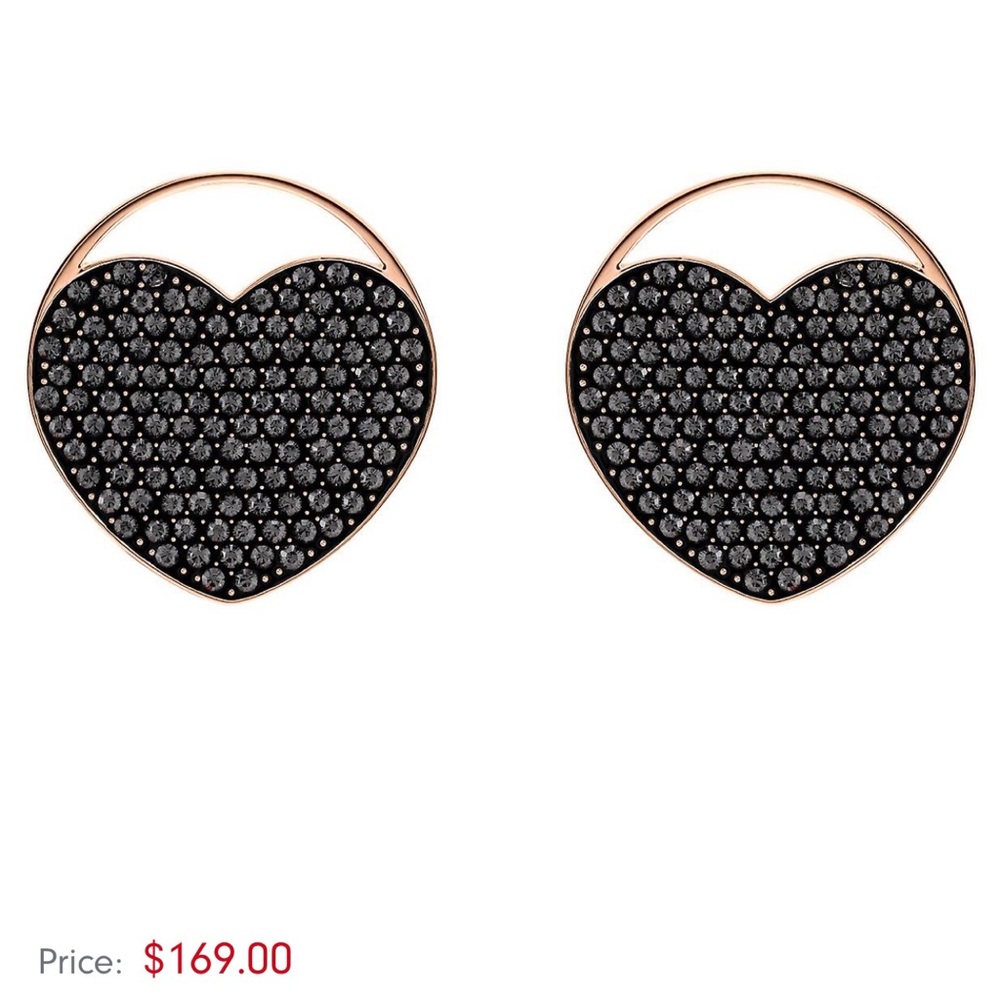 GORGEOUS GREY AND ROSE GOLD SWAROVSKI STUD EARRING - Picture 5 of 5